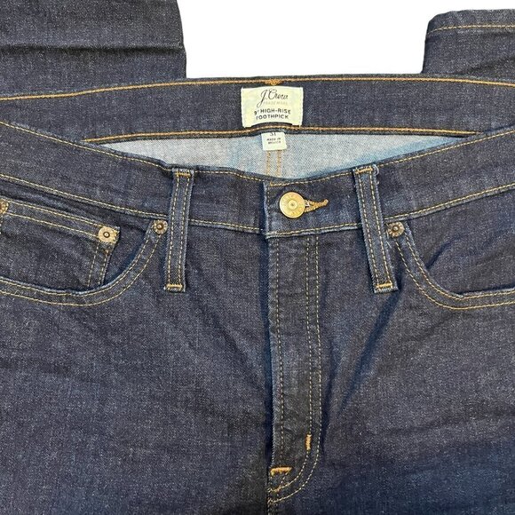J Crew High Rise Toothpick Jeans Dark Wash Women's Size 31 - Picture 4 of 5